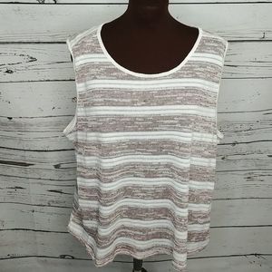 Color Me Red Striped Sleeveless‎ Sweater